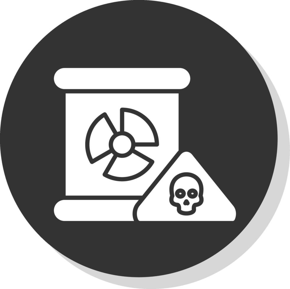 Nuclear Danger Glyph Shadow Circle Icon Design vector