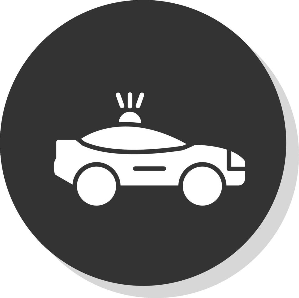 Car Glyph Shadow Circle Icon Design vector