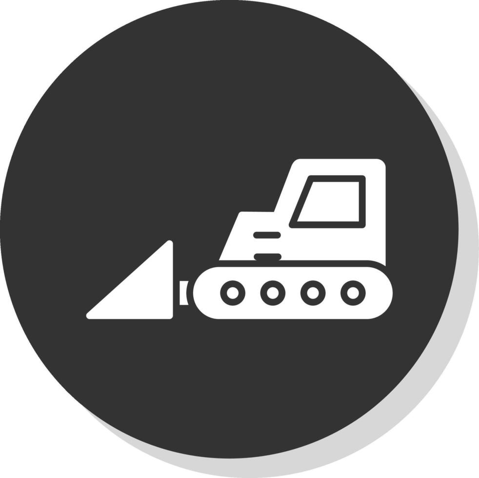 Bulldozer Glyph Shadow Circle Icon Design vector