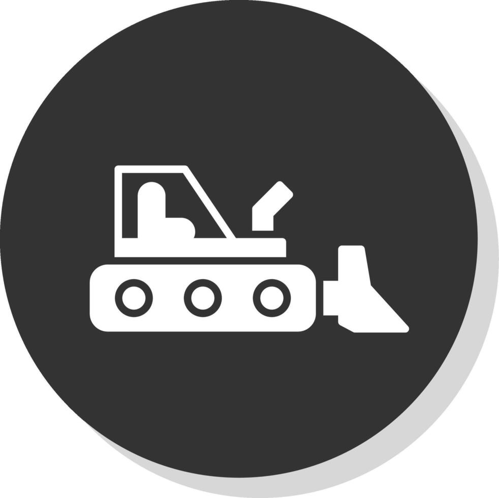 Bulldozer Glyph Shadow Circle Icon Design vector