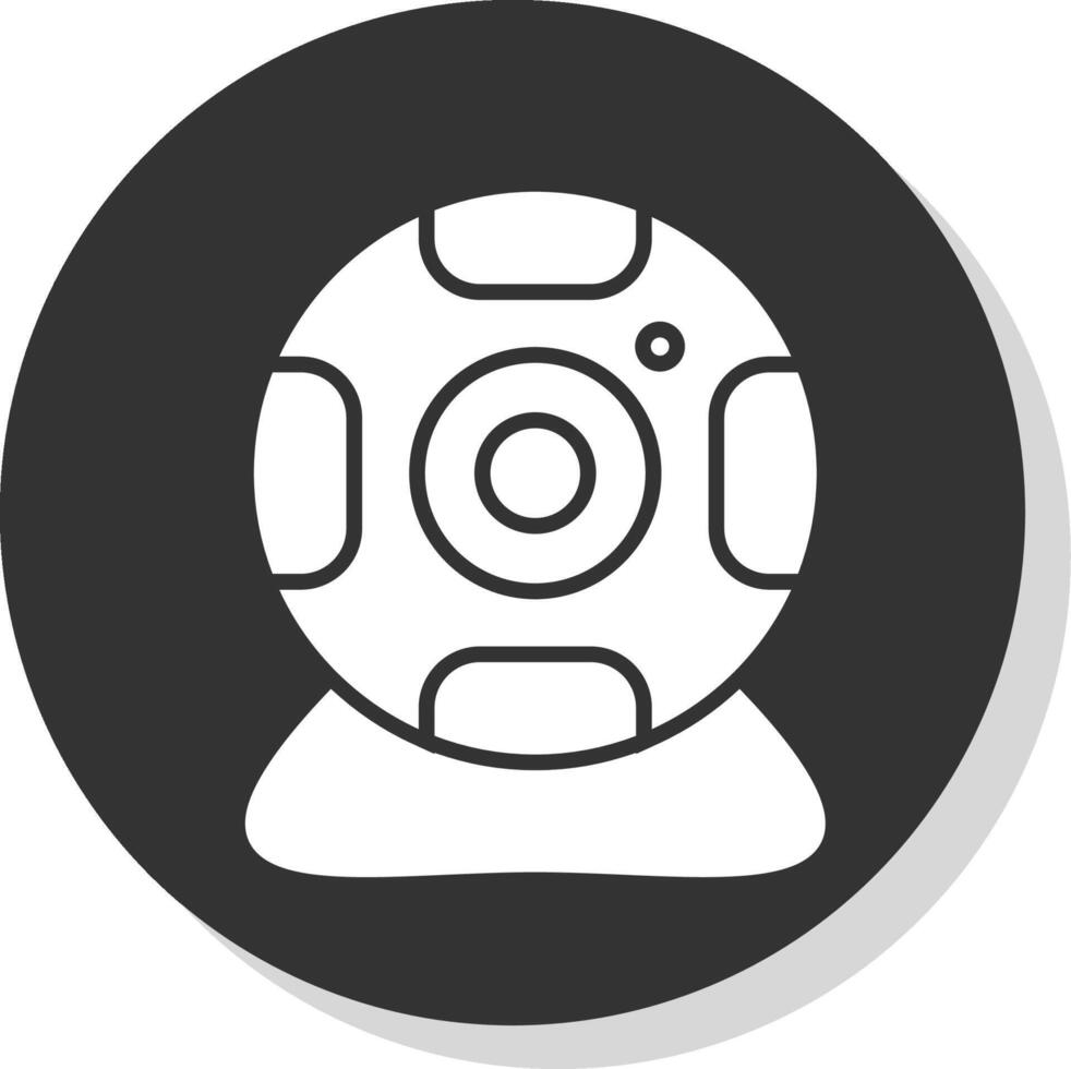 Web Cam Glyph Shadow Circle Icon Design vector