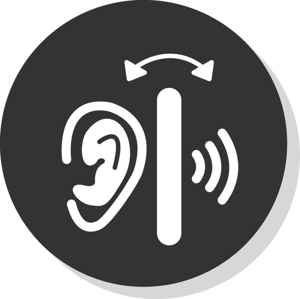 Ear Glyph Shadow Circle Icon Design vector