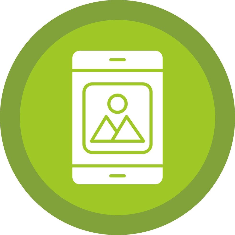 Mobile Application Glyph Due Circle Icon Design vector