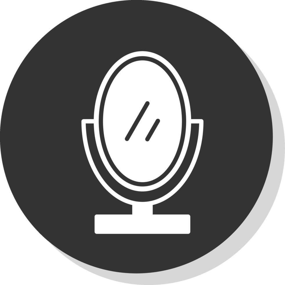 Mirror Glyph Shadow Circle Icon Design vector