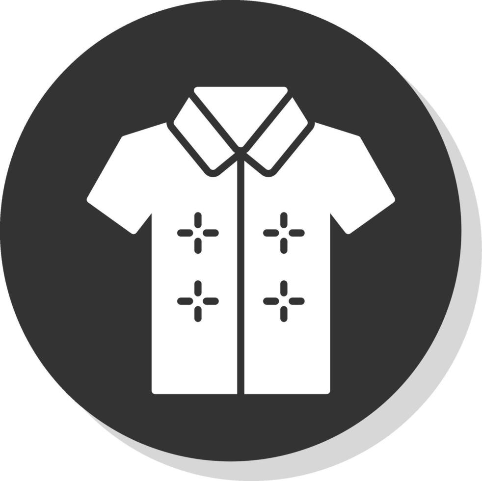 hawaiano camisa glifo sombra circulo icono diseño vector