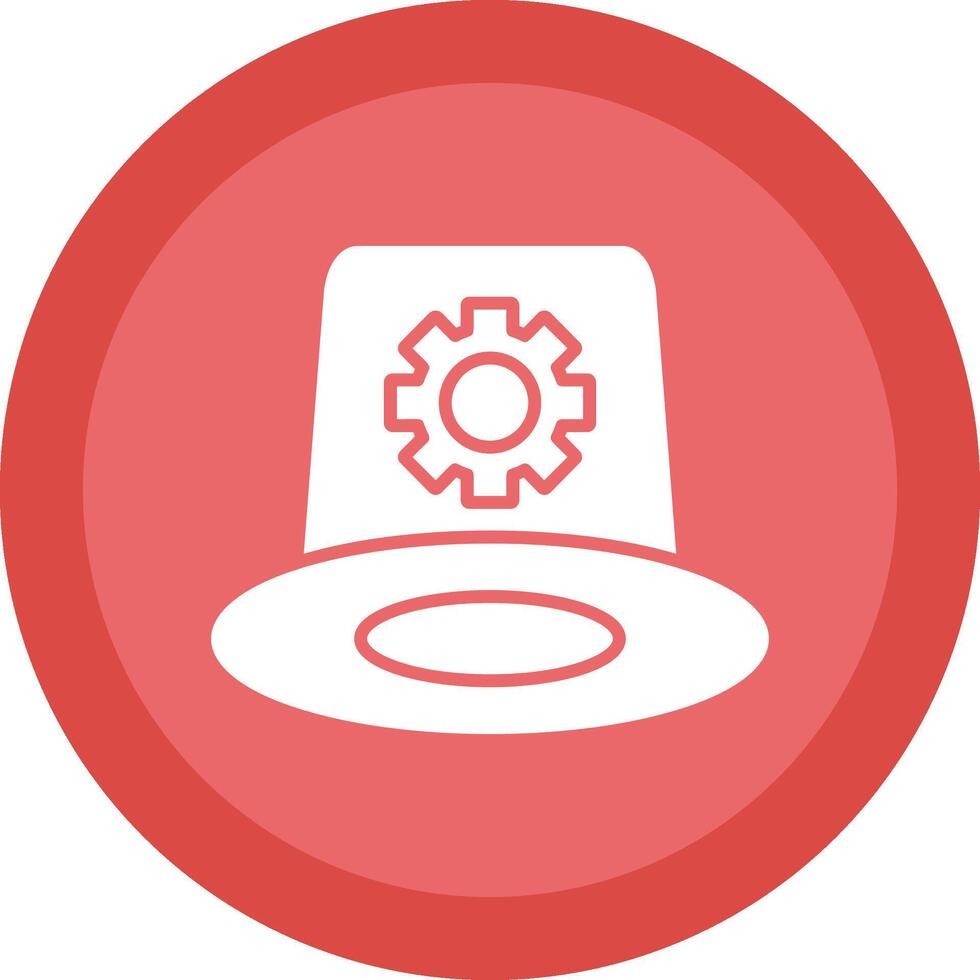 Whitehat Glyph Due Circle Icon Design vector