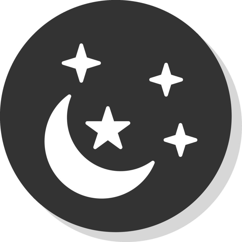 Moon Glyph Shadow Circle Icon Design vector