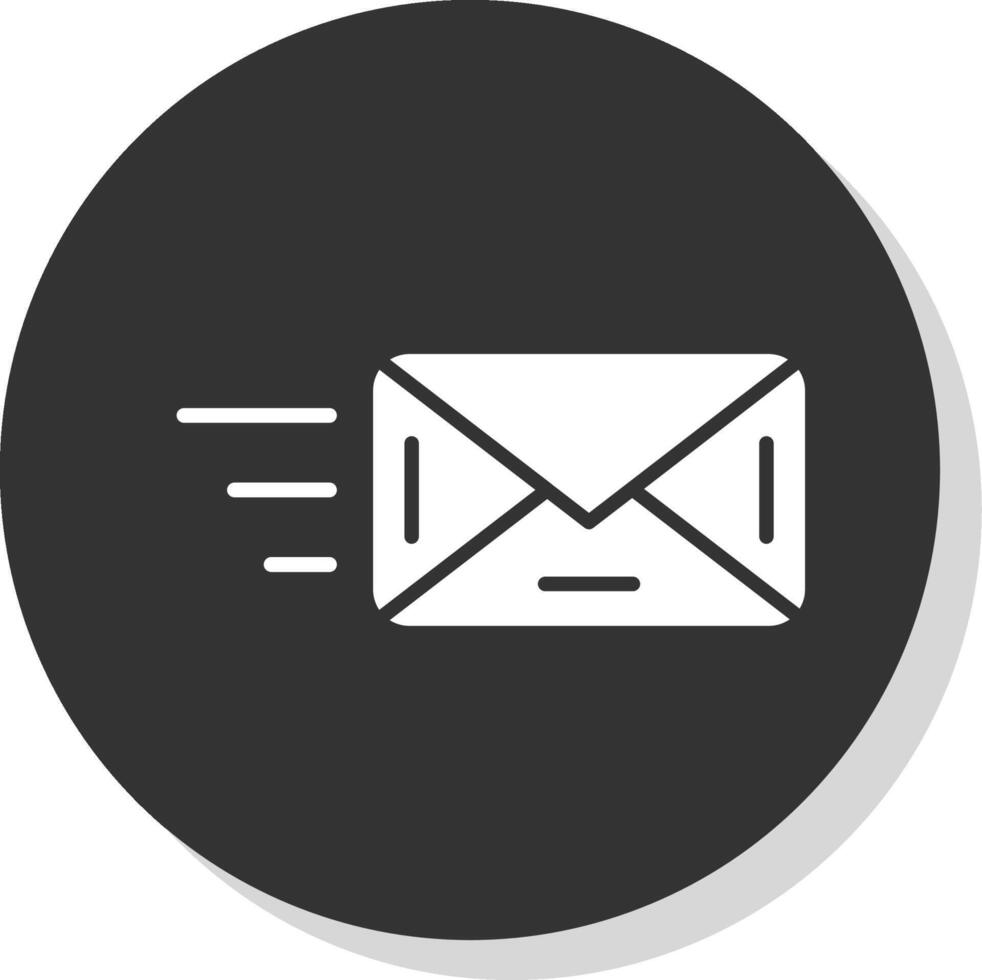 Email Glyph Shadow Circle Icon Design vector