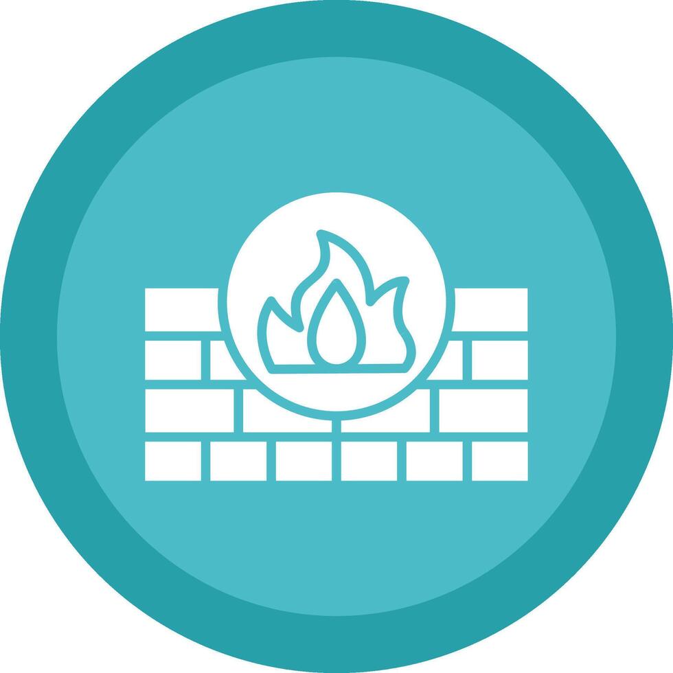 Firewall Glyph Due Circle Icon Design vector