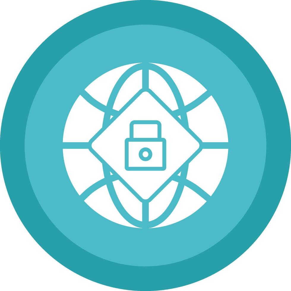 Global Security Glyph Due Circle Icon Design vector