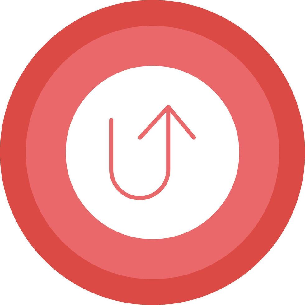 U Turn Glyph Due Circle Icon Design vector
