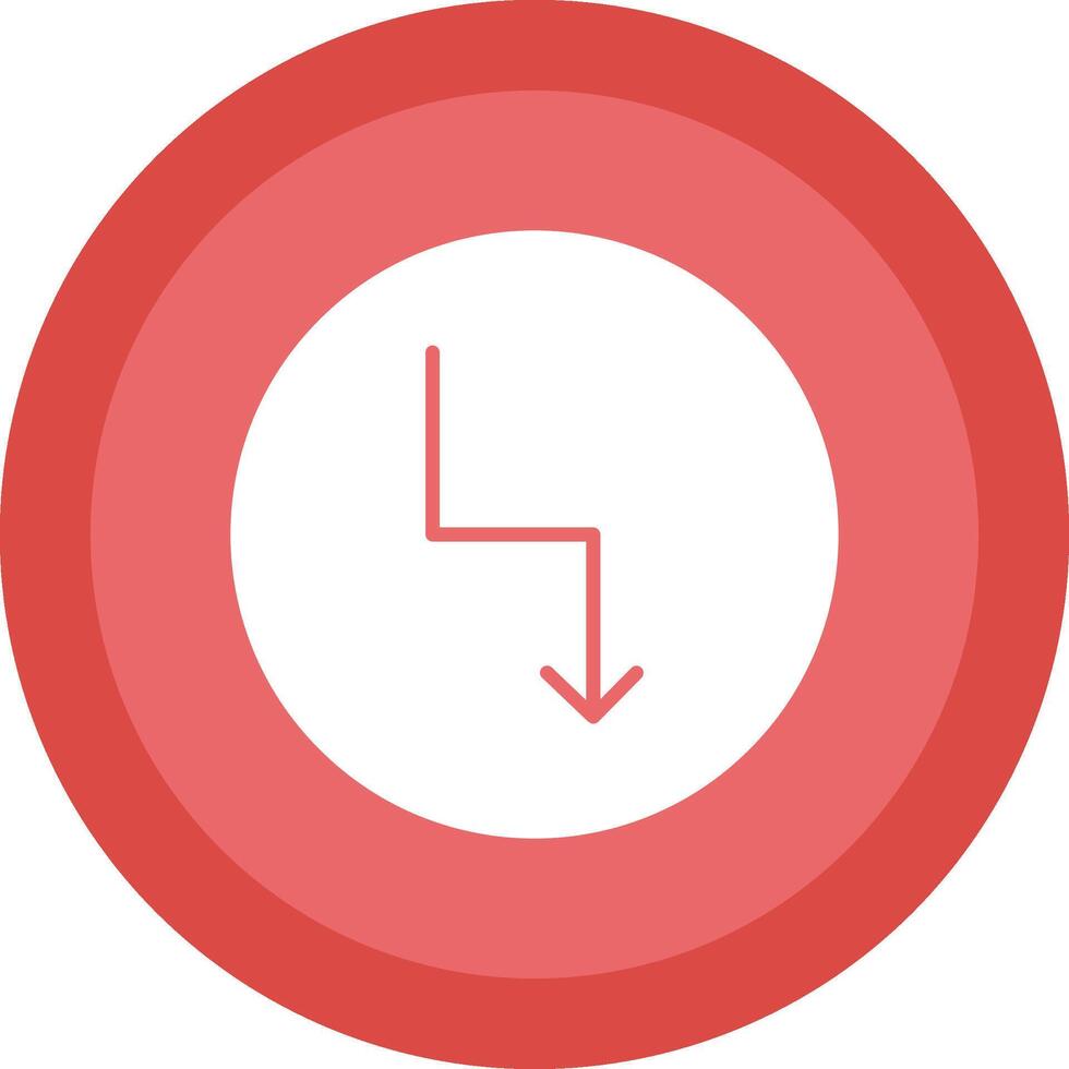 Zigzag Arrow Glyph Due Circle Icon Design vector