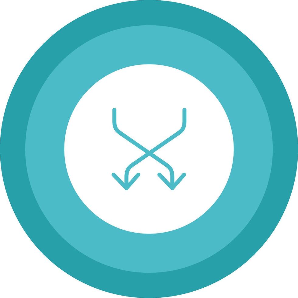 Shuffle Glyph Due Circle Icon Design vector