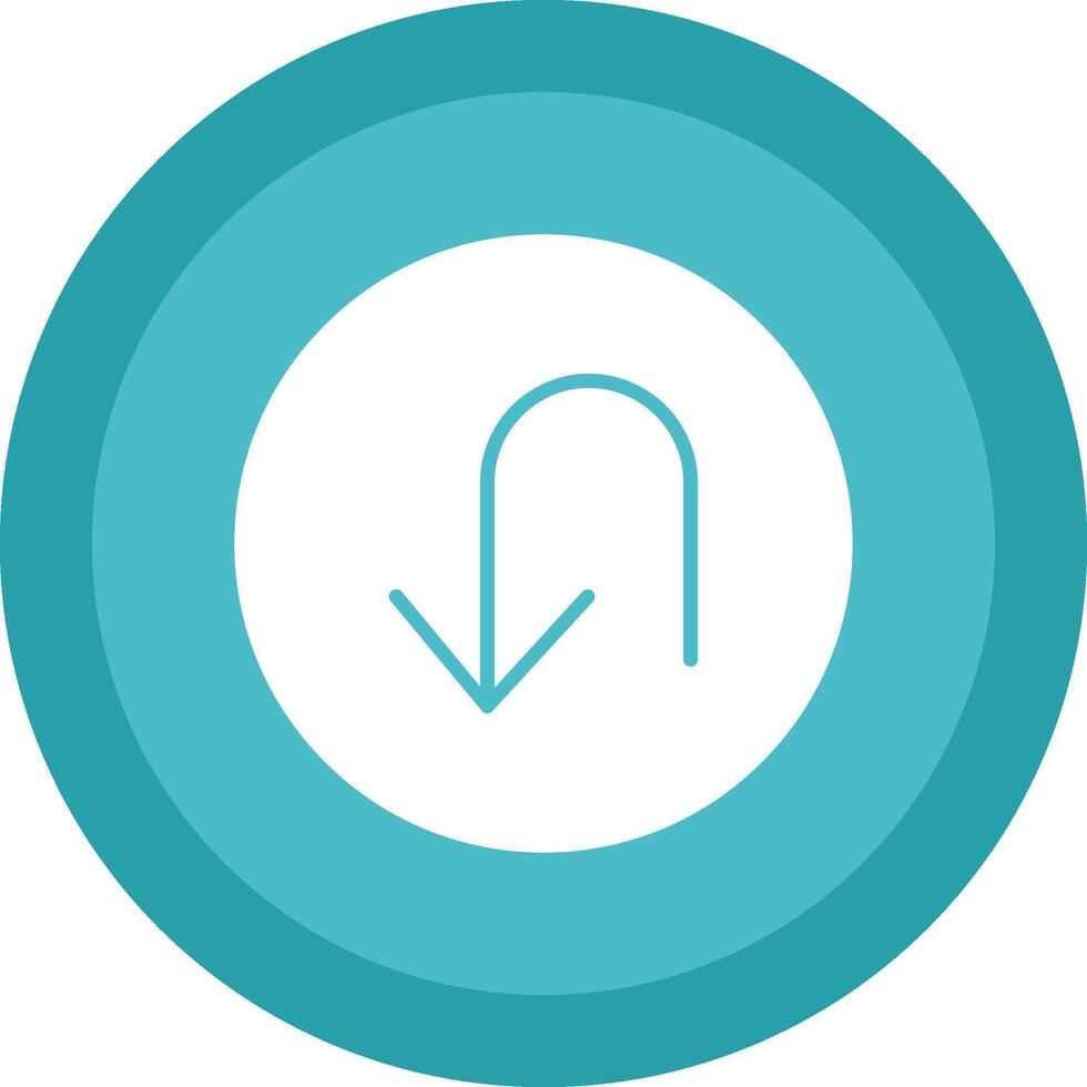 U Turn Glyph Due Circle Icon Design vector
