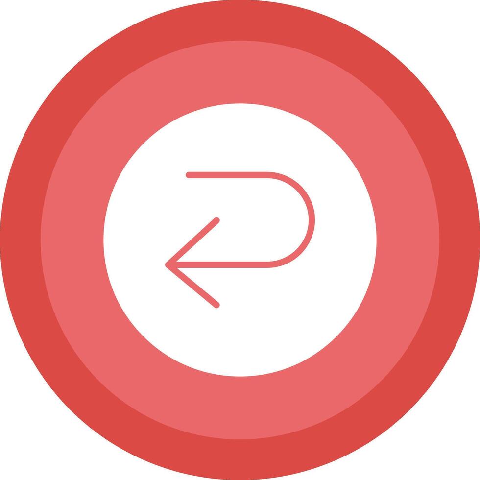 U Turn Glyph Due Circle Icon Design vector