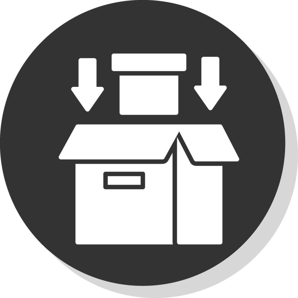 Packing Process Glyph Shadow Circle Icon Design vector