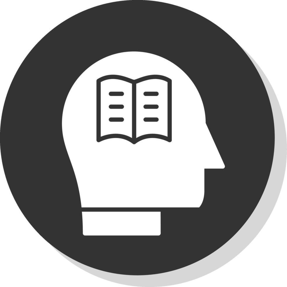 Knowledge Glyph Shadow Circle Icon Design vector