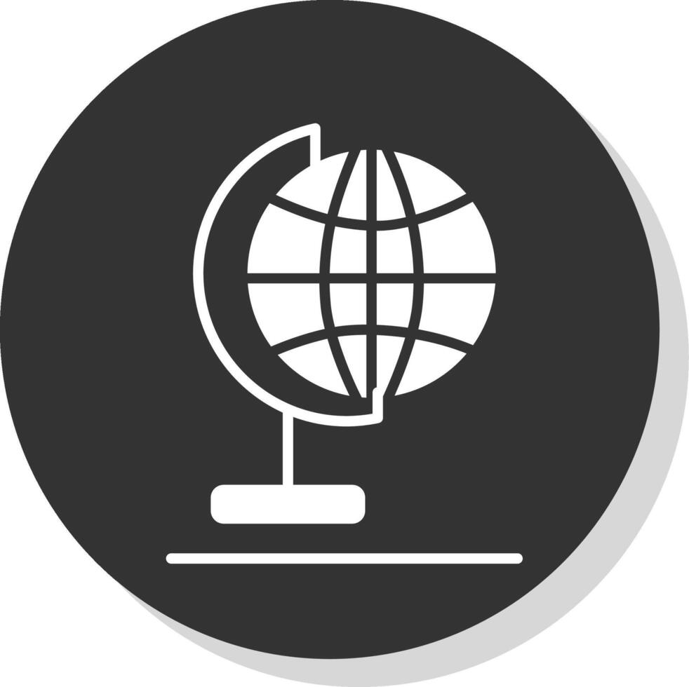 Globe Glyph Shadow Circle Icon Design vector