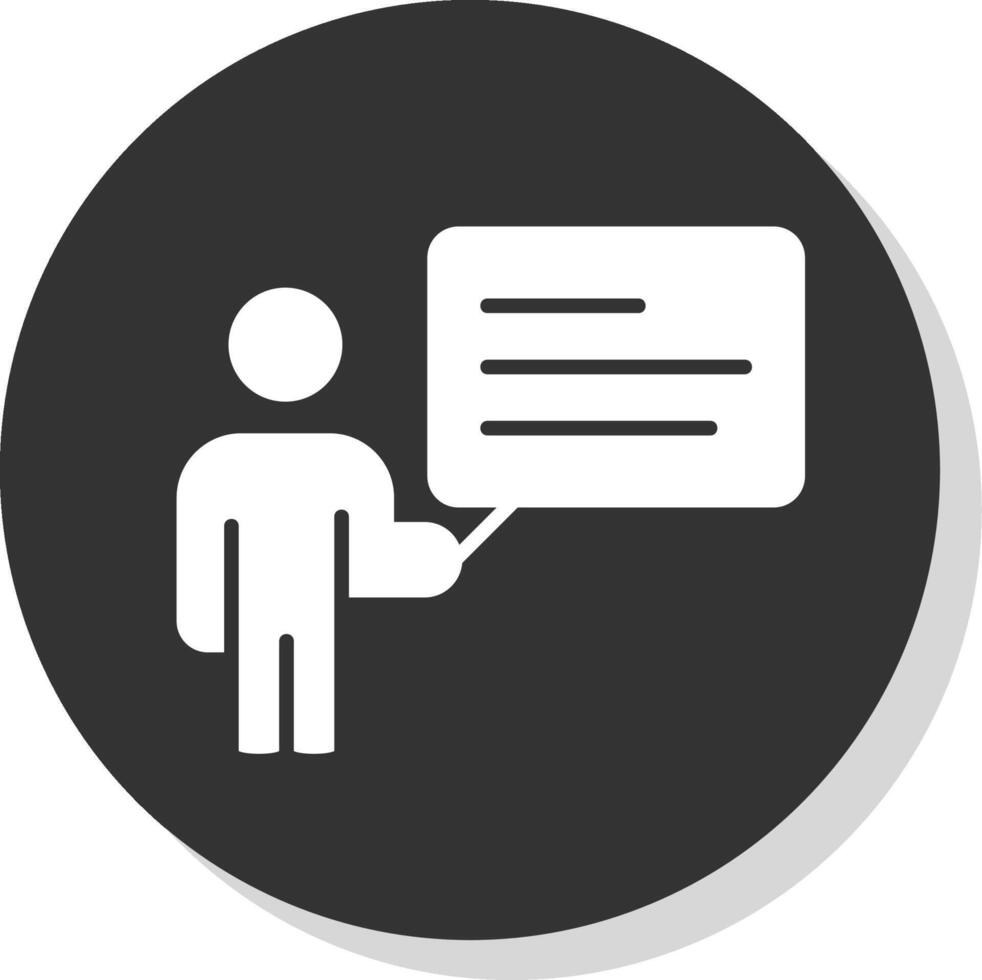 Teacher Glyph Shadow Circle Icon Design vector