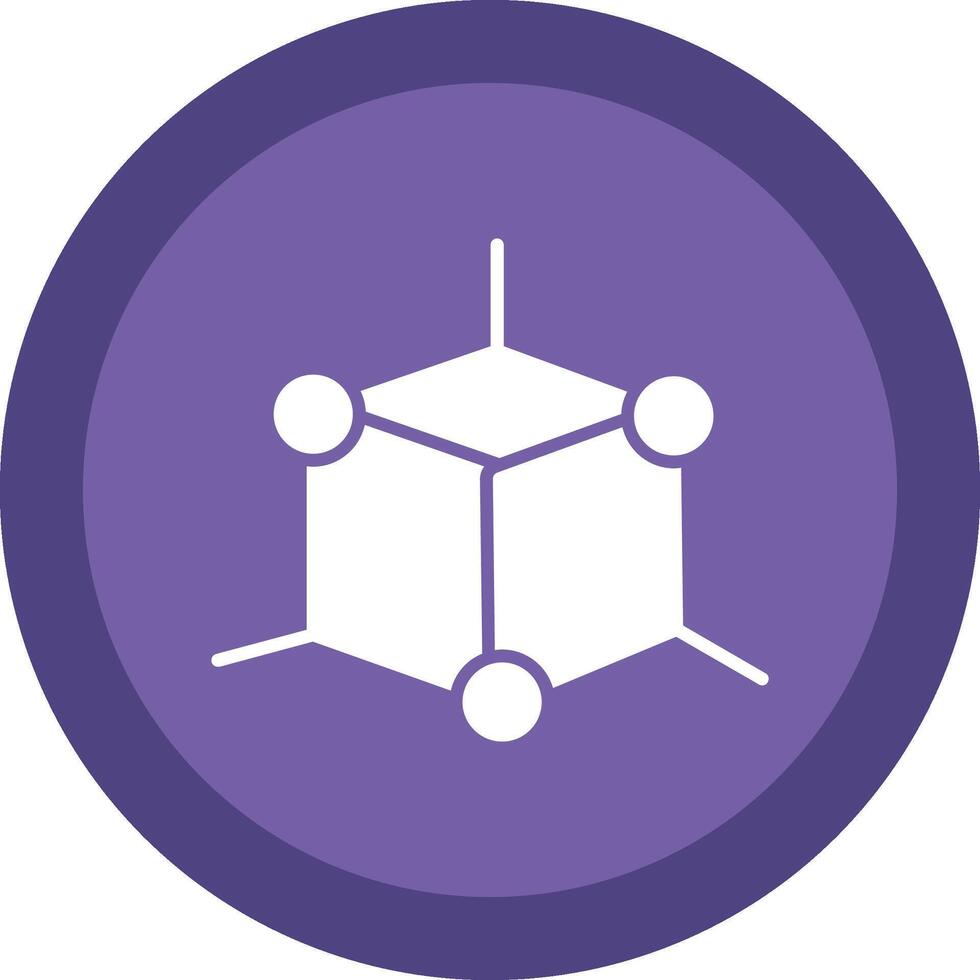 3d Modeling Glyph Due Circle Icon Design vector