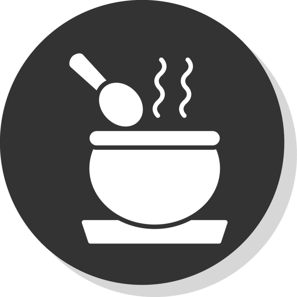 Soup Glyph Shadow Circle Icon Design vector