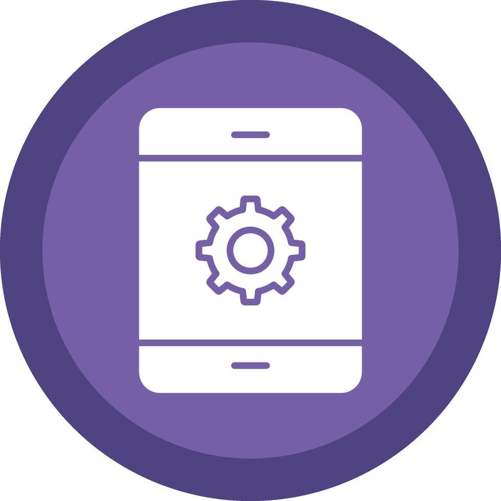 Mobile Phone Glyph Due Circle Icon Design vector