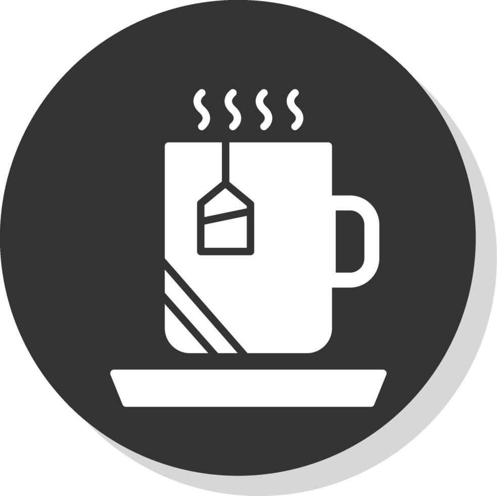 Hot Tea Glyph Shadow Circle Icon Design vector