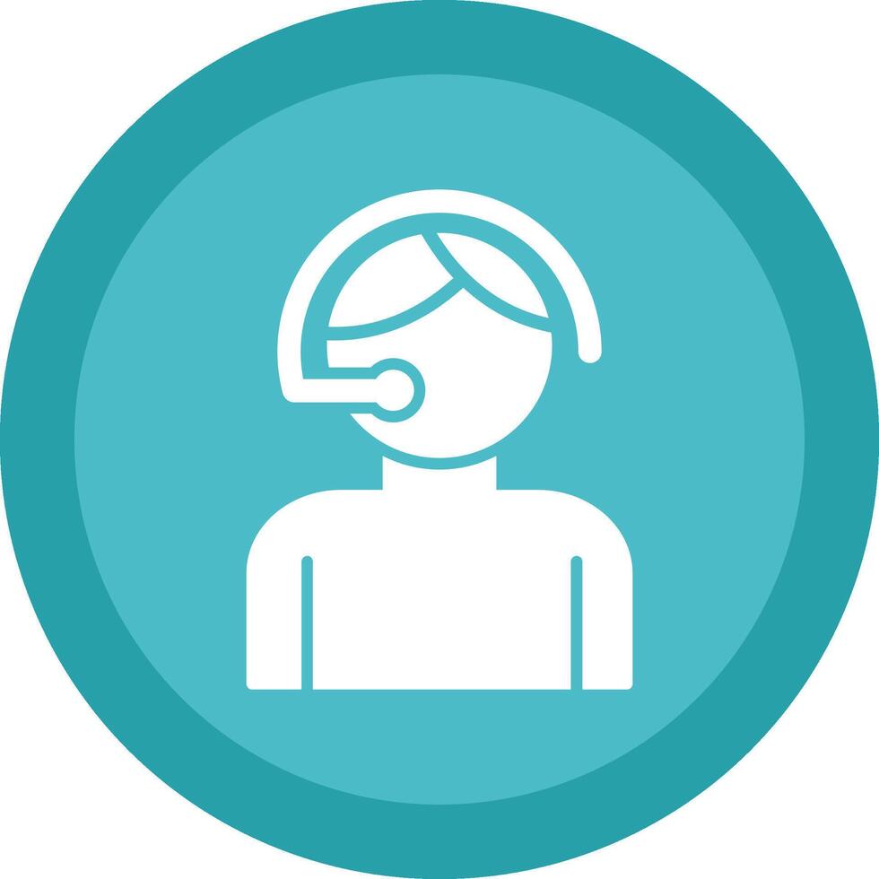 Call Center Agent Glyph Due Circle Icon Design vector