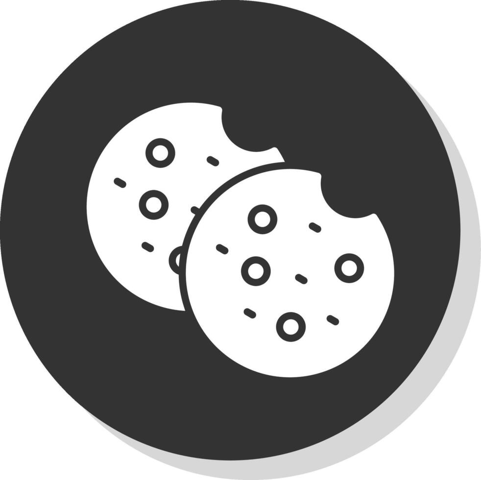 Cookies Glyph Shadow Circle Icon Design vector