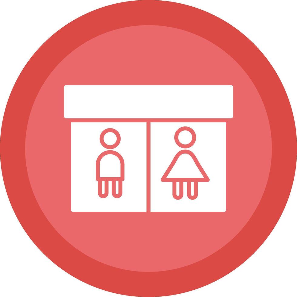 Public Toilet Glyph Due Circle Icon Design vector