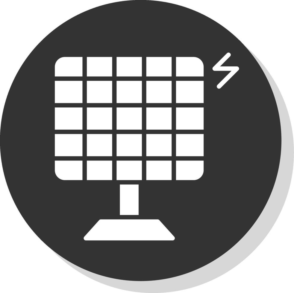 Solar Energy Glyph Shadow Circle Icon Design vector