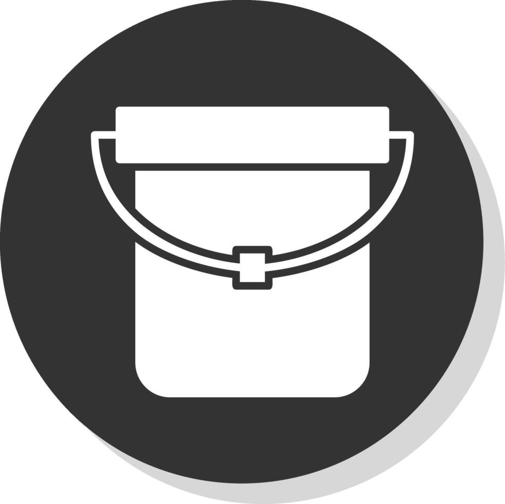 Bucket Glyph Shadow Circle Icon Design vector