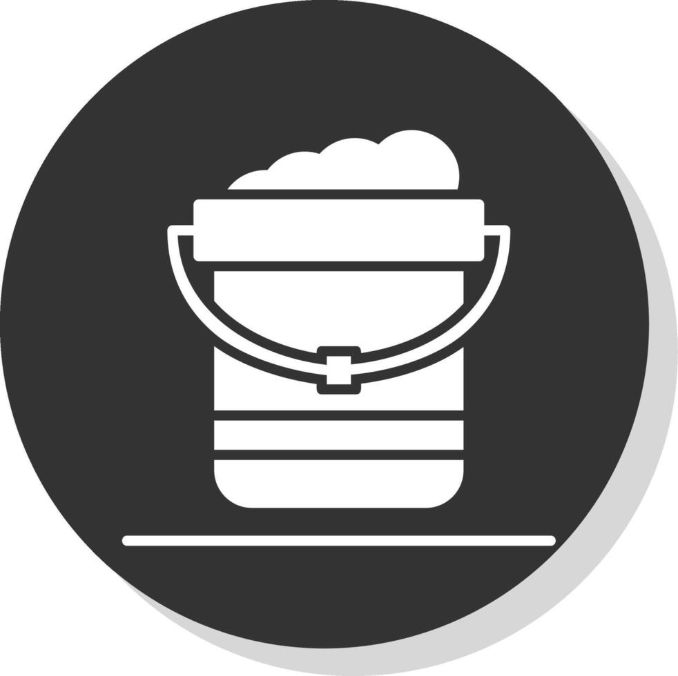 Pail Glyph Shadow Circle Icon Design vector