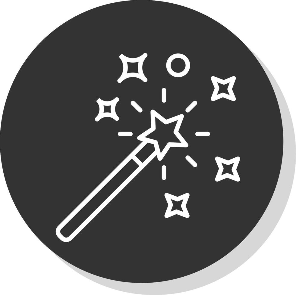 Magic Wand Glyph Due Circle Icon Design vector