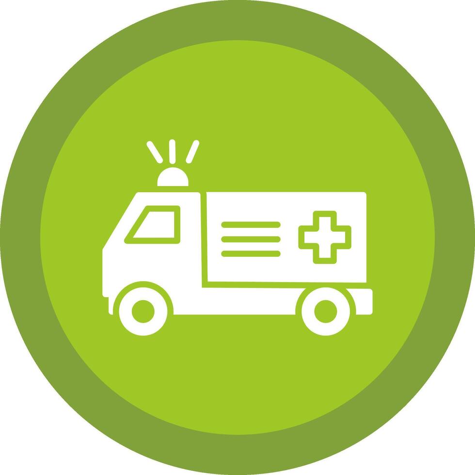 Ambulance Glyph Due Circle Icon Design vector