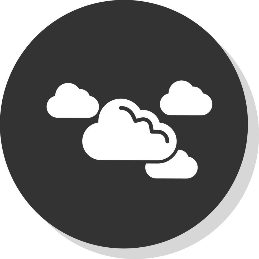 Clouds Glyph Shadow Circle Icon Design vector