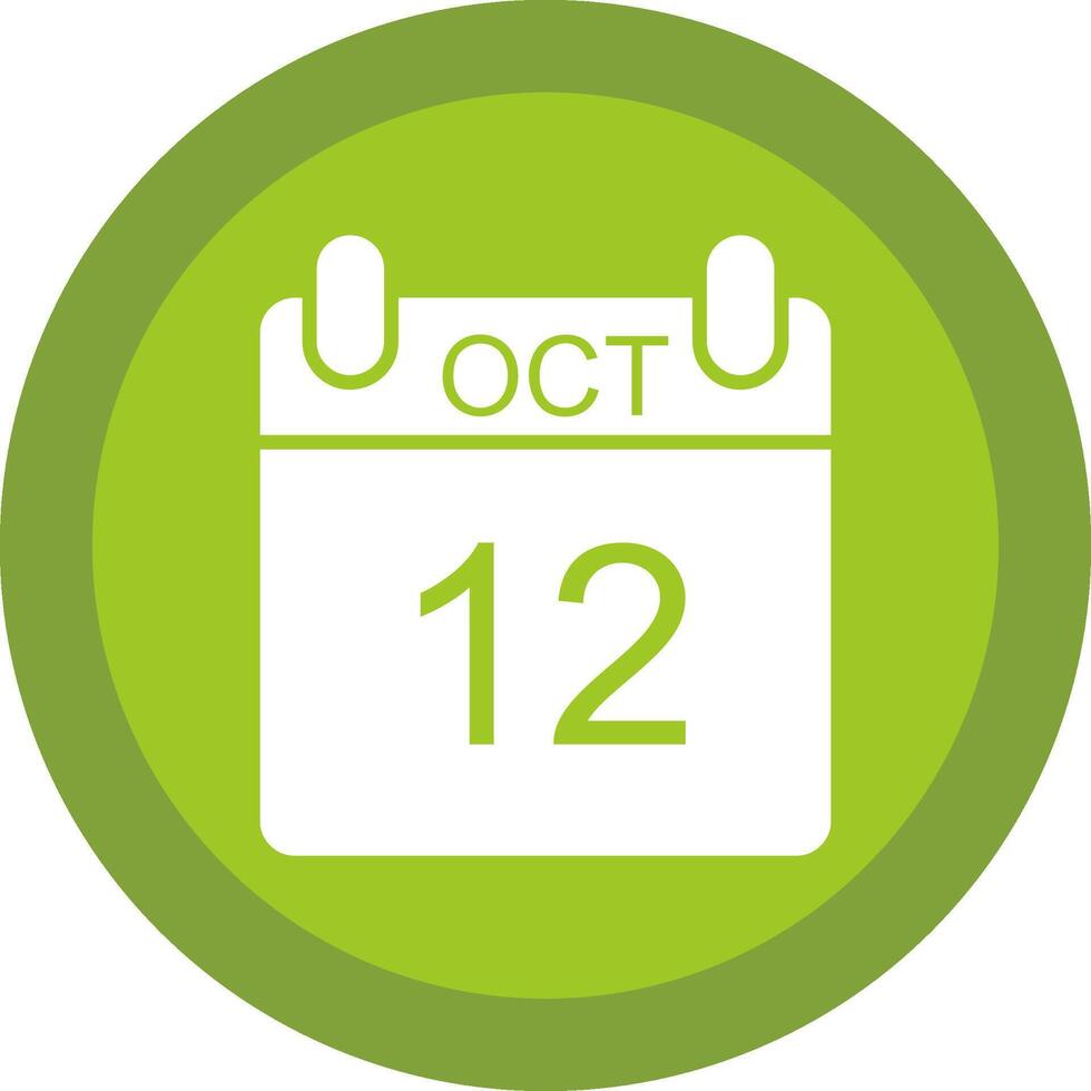 October Glyph Due Circle Icon Design vector