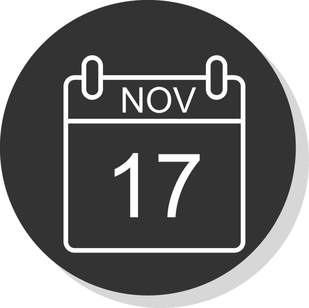 November Glyph Due Circle Icon Design vector