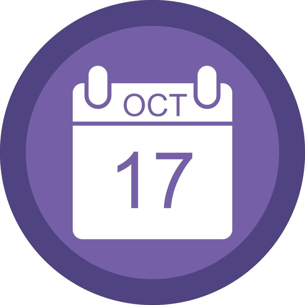 October Glyph Due Circle Icon Design vector