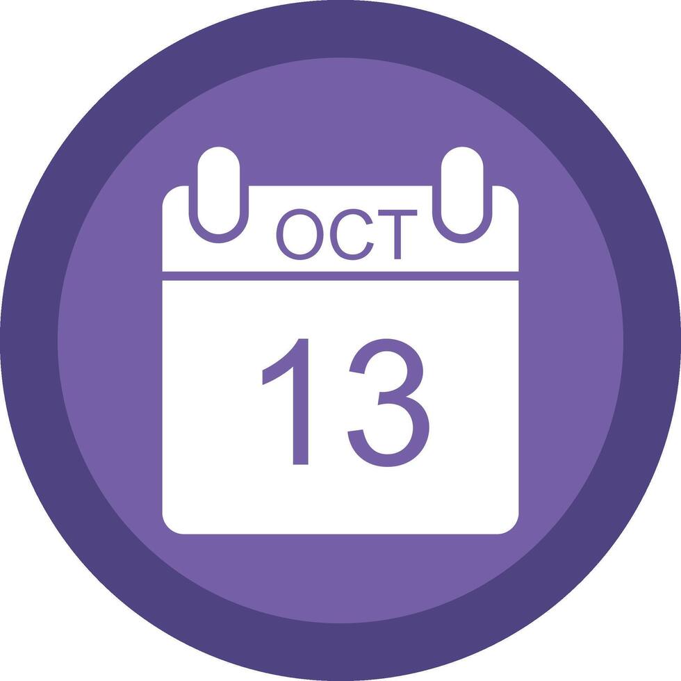 October Glyph Due Circle Icon Design vector
