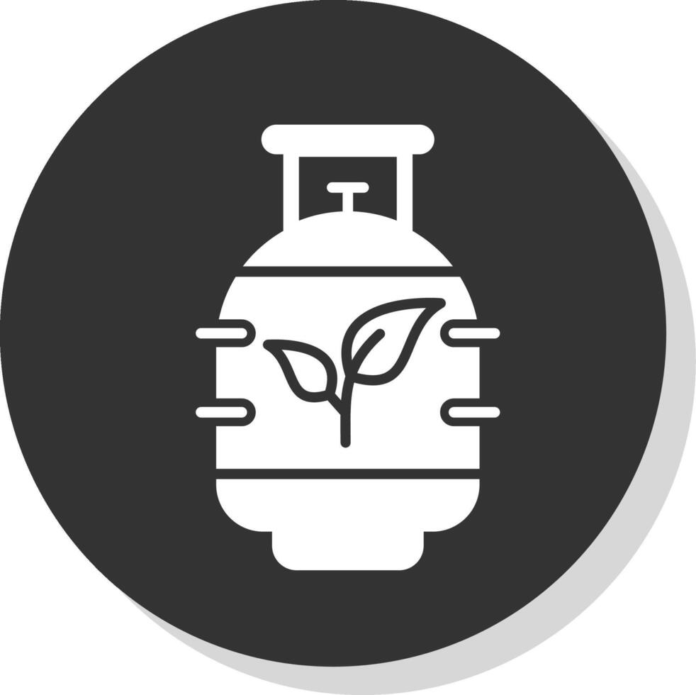 Bio Gas Glyph Shadow Circle Icon Design vector