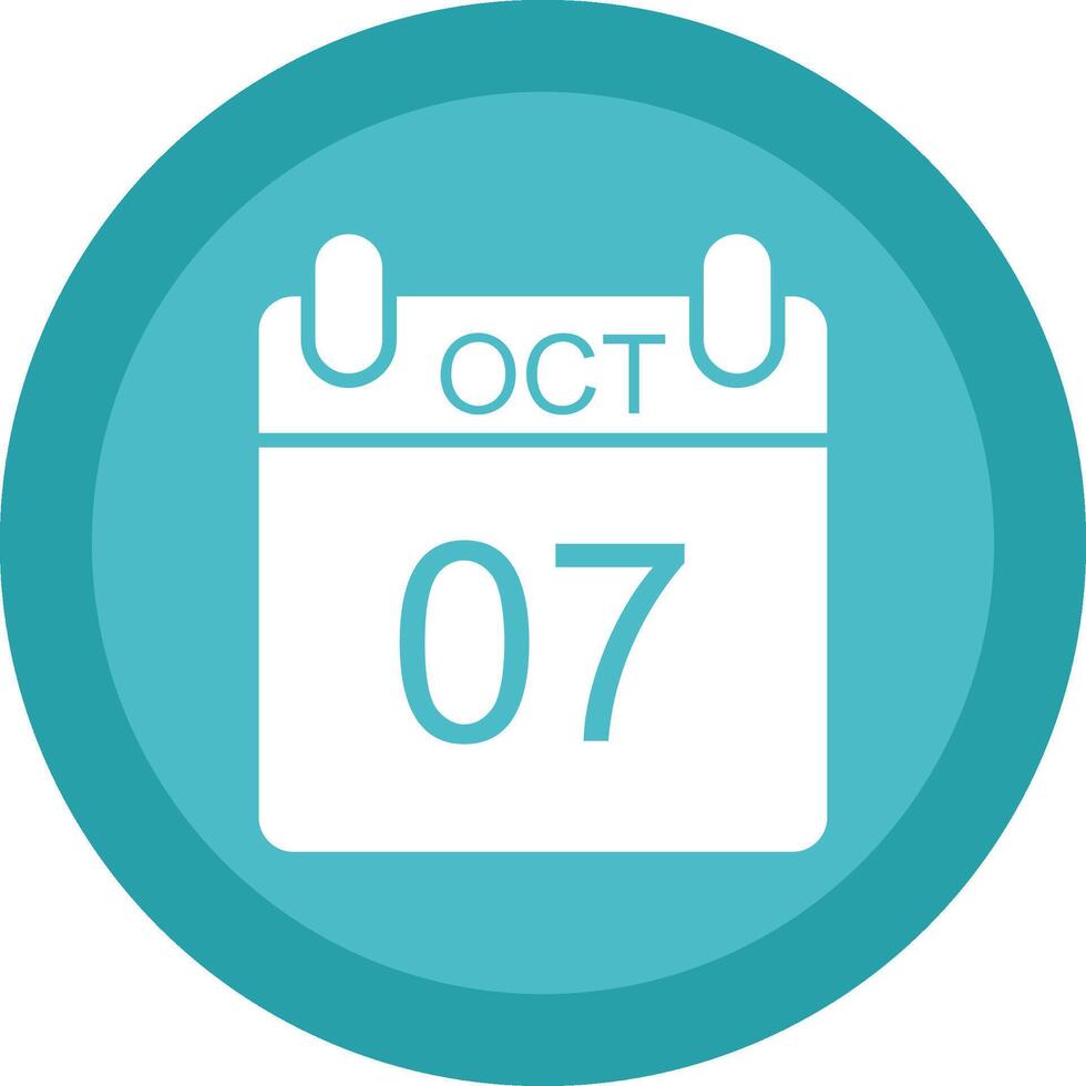 October Glyph Due Circle Icon Design vector