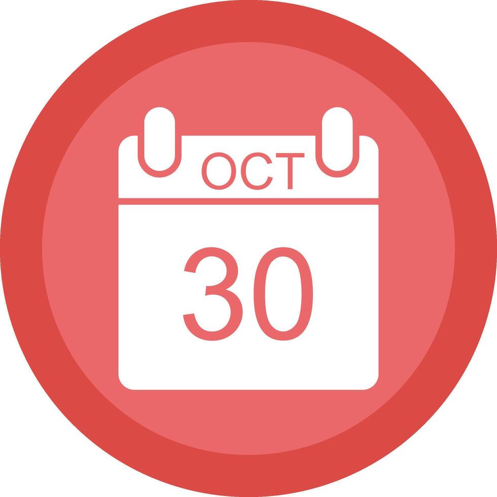 October Glyph Due Circle Icon Design vector