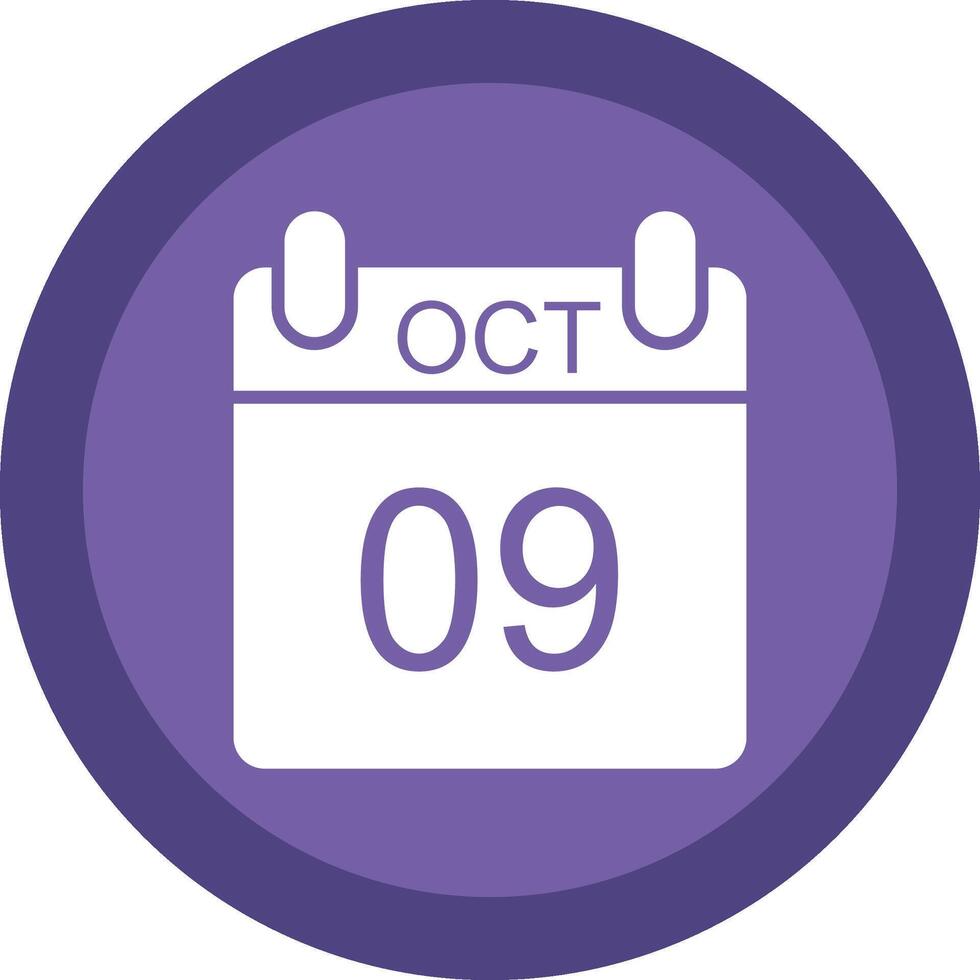 October Glyph Due Circle Icon Design vector