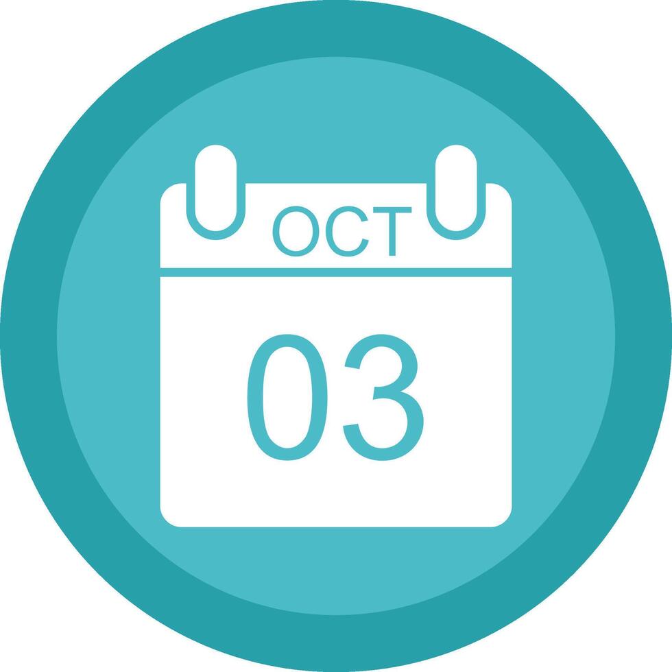 October Glyph Due Circle Icon Design vector