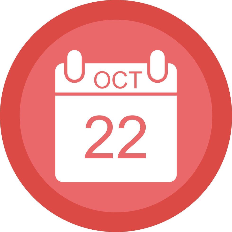 October Glyph Due Circle Icon Design vector