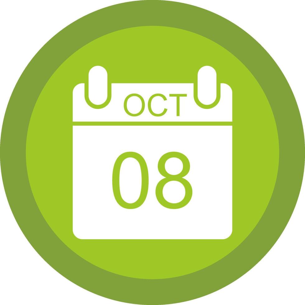 October Glyph Due Circle Icon Design vector