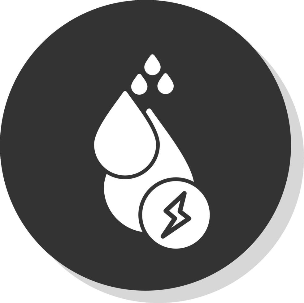 Water Energy Glyph Shadow Circle Icon Design vector