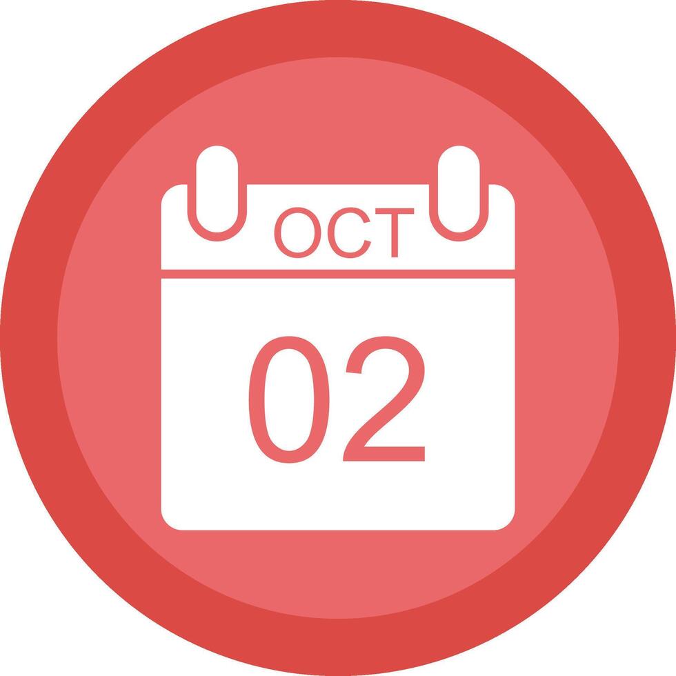 October Glyph Due Circle Icon Design vector