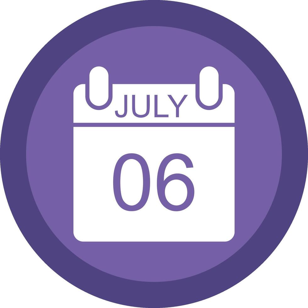 July Glyph Due Circle Icon Design vector